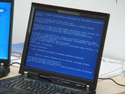 windows blue screen on the laptop